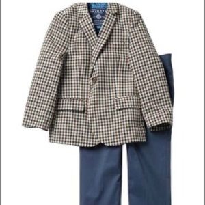 Andy & Evan Blazer Set Beige Check SZ 3T